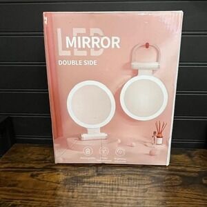 LED Mirror Double Sided Rechargeable 3 Color‎ Brightness Adjustable